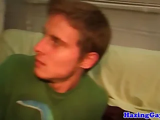 Jizzsplattered straight twink gets hazed