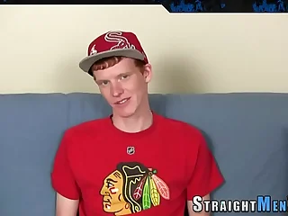 Straight twink tugs cock