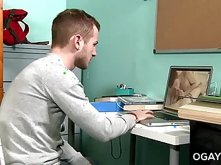 Archer Hart watching gay porn