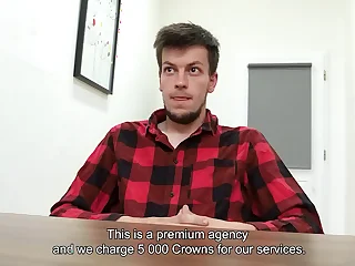 Sweet Looking Twink Sucks His Future Boss' Dick On His First Day And Bends Over To Secure His Job - BigStr