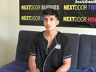 Casted athletic latino masturbating for jizz