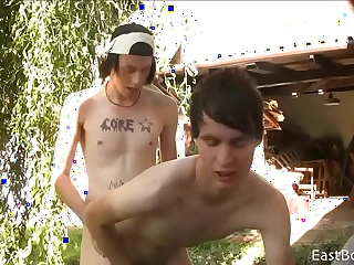 Village Boys - Outdoor Bareback Fuck - Aiden and his Buddy