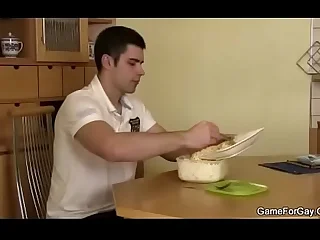 First time sucking and riding gay cock