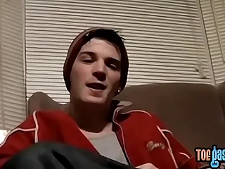 Foot fetish twink works on his fat cock until its cum time