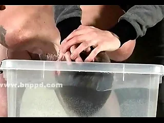 Young cute gay boy held in ropes