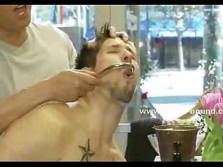 Gay sexy twink filled with tattooes winning his way in the hearts of kinky men